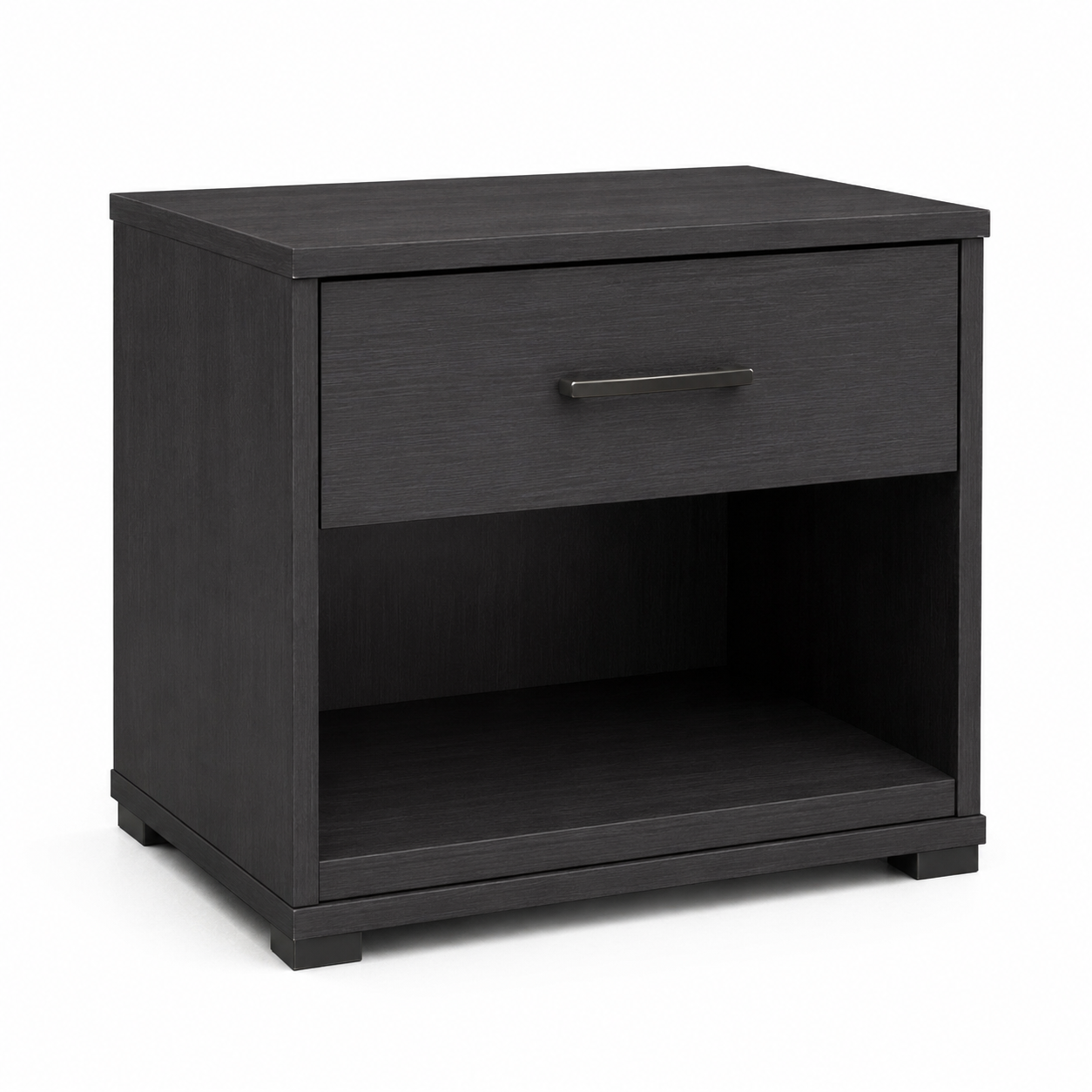 Nachttisch Anthrazit mit Metallgriffen 50x40x58 cm