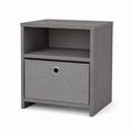 Nachttisch Grau mit Stoffschublade 40x34x50 cm