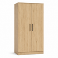 Zweitüriger Kleiderschrank Eiche Natur mit Kleiderstange 120x55x200 cm