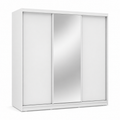 Schiebetür Kleiderschrank Weiß Matt mit Spiegel 180x60x210 cm