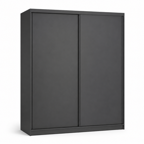 Kleiderschrank Anthrazit mit Schiebetüren 160x60x200 cm