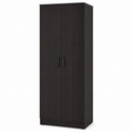 Schmaler Kleiderschrank Schwarzbraun mit zwei Türen 80x55x190 cm