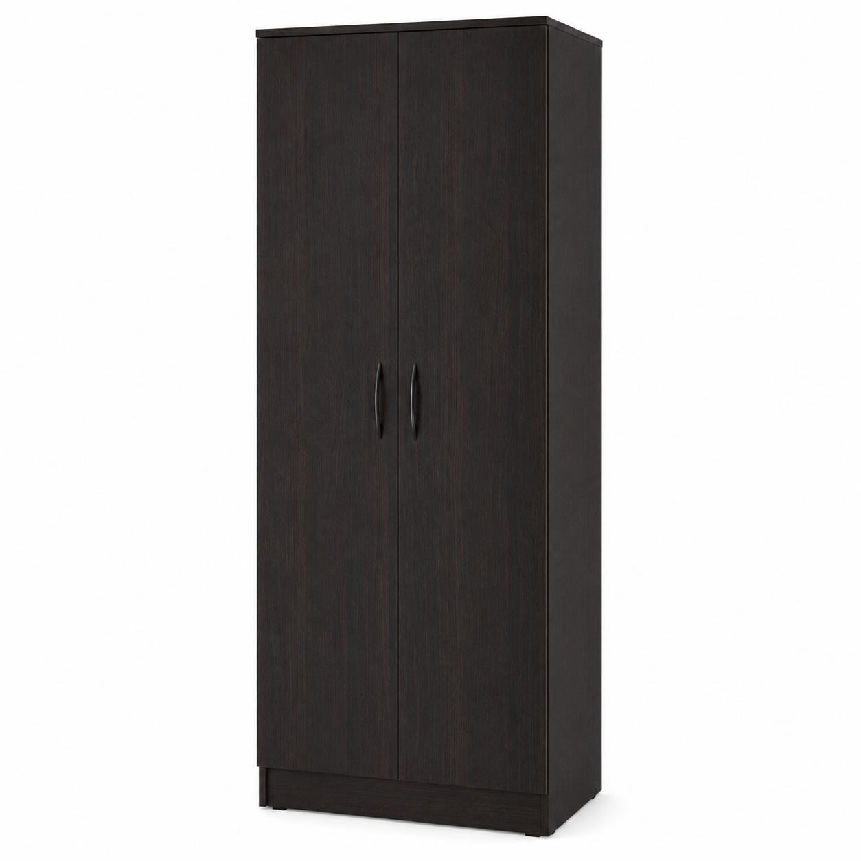 Schmaler Kleiderschrank Schwarzbraun mit zwei Türen 80x55x190 cm