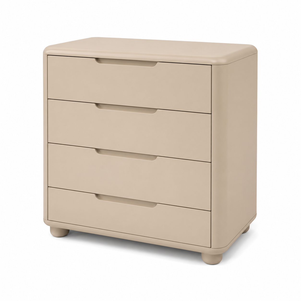 Kommode Beige mit abgerundeten Kanten 90x40x90 cm