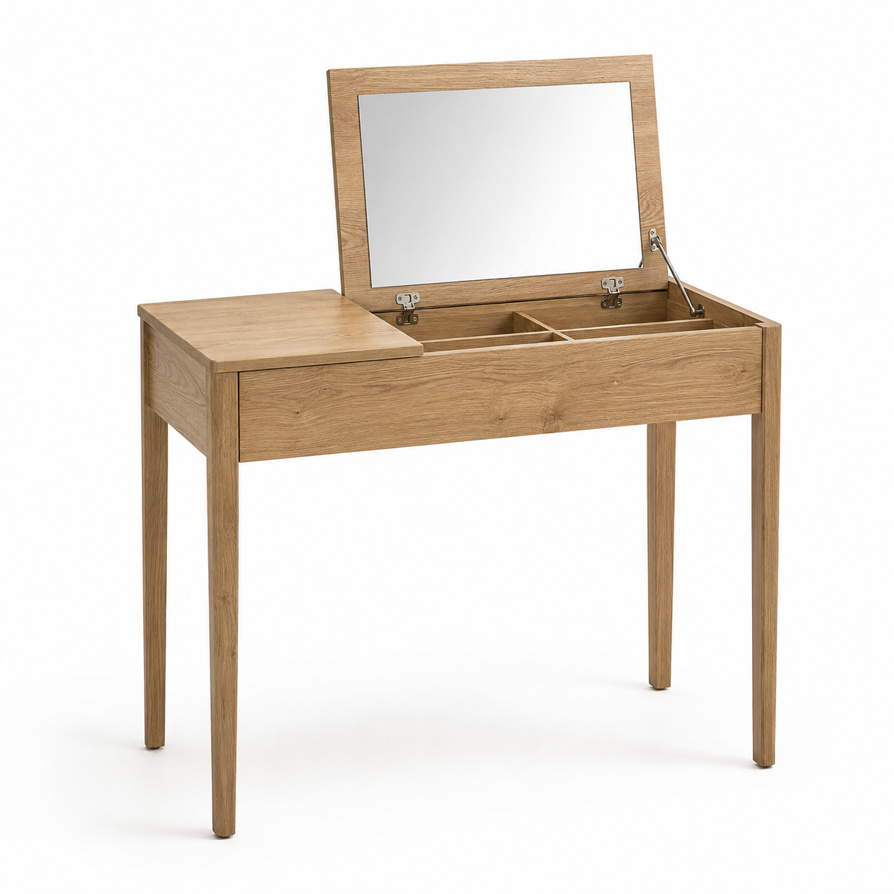 Schminktisch Eiche Natur mit Klappspiegel 100x45x78 cm