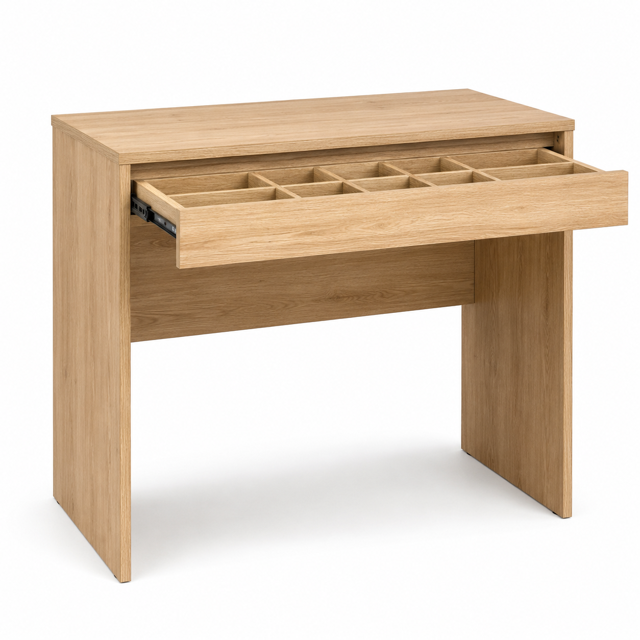 Schminktisch Eiche Hell mit ausziehbarem Organizer 95x42x78 cm